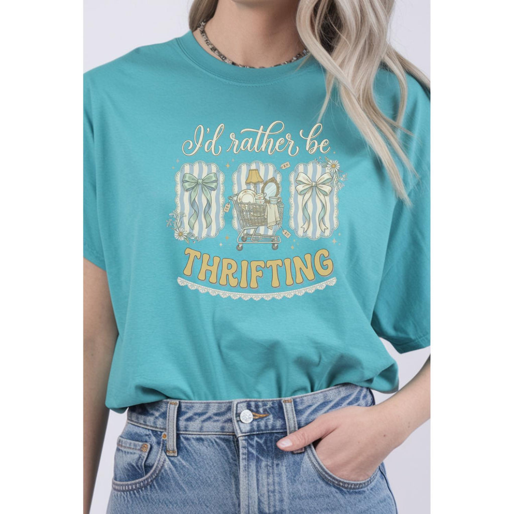 I’d Rather Be Thrifting Comfort Colors Tee | Coquette Aesthetic Shirt
