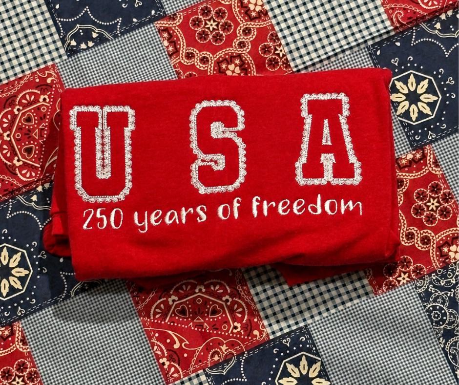 USA 250 Years of Freedom - Commemorative Patriotic T-Shirt