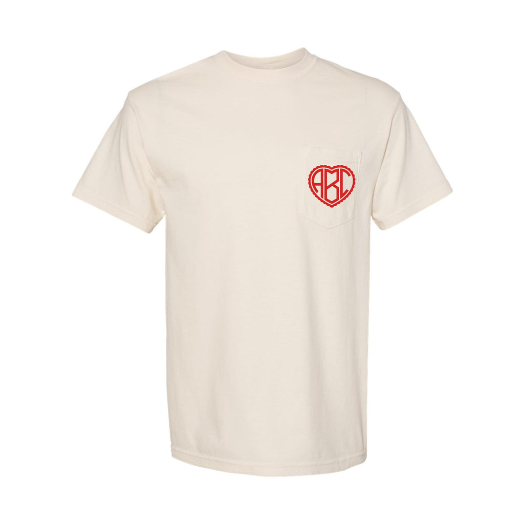 Personalized Comfort Colors Monogram Pocket Tee | Custom Embroidered Style