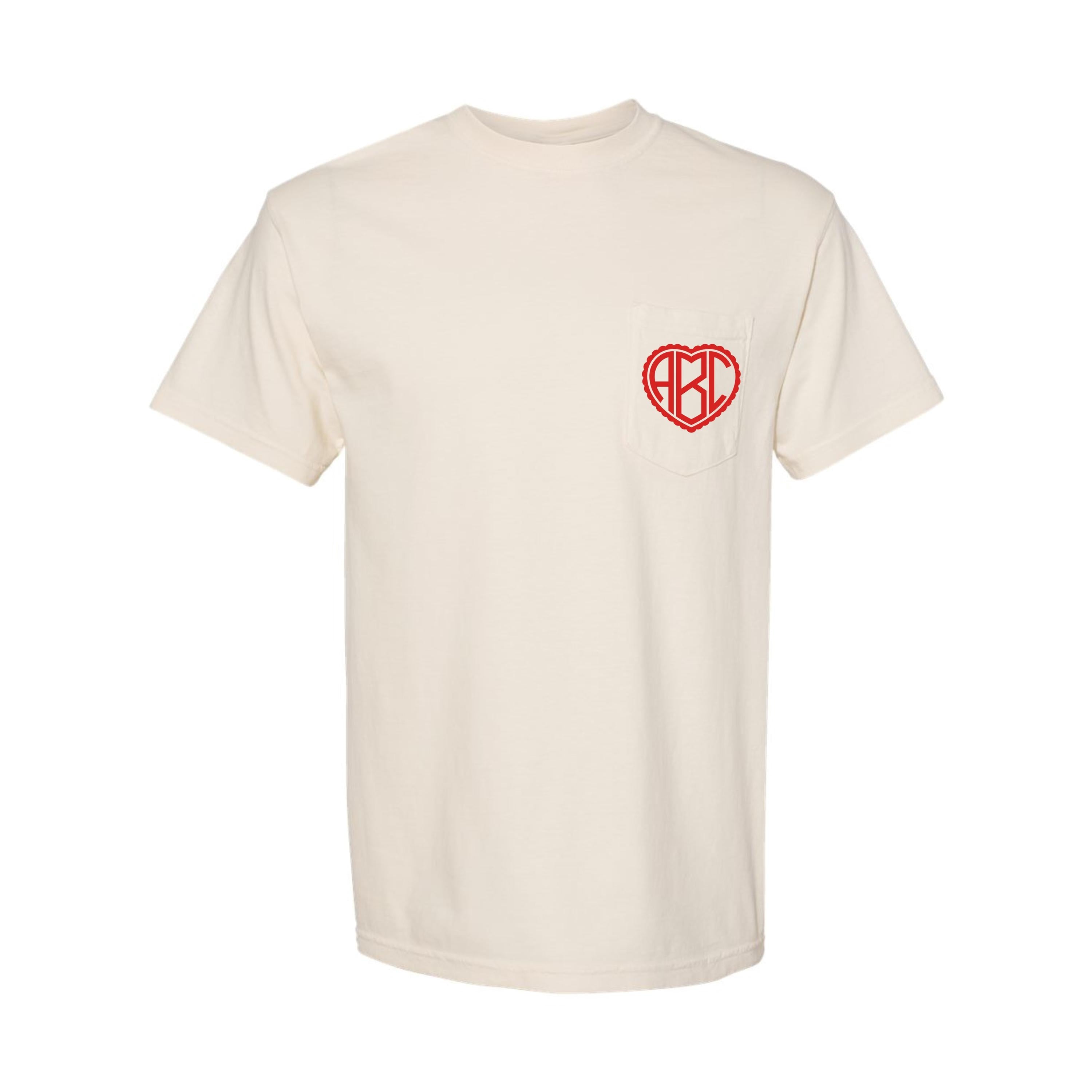Personalized Comfort Colors Monogram Pocket Tee | Custom Embroidered Style