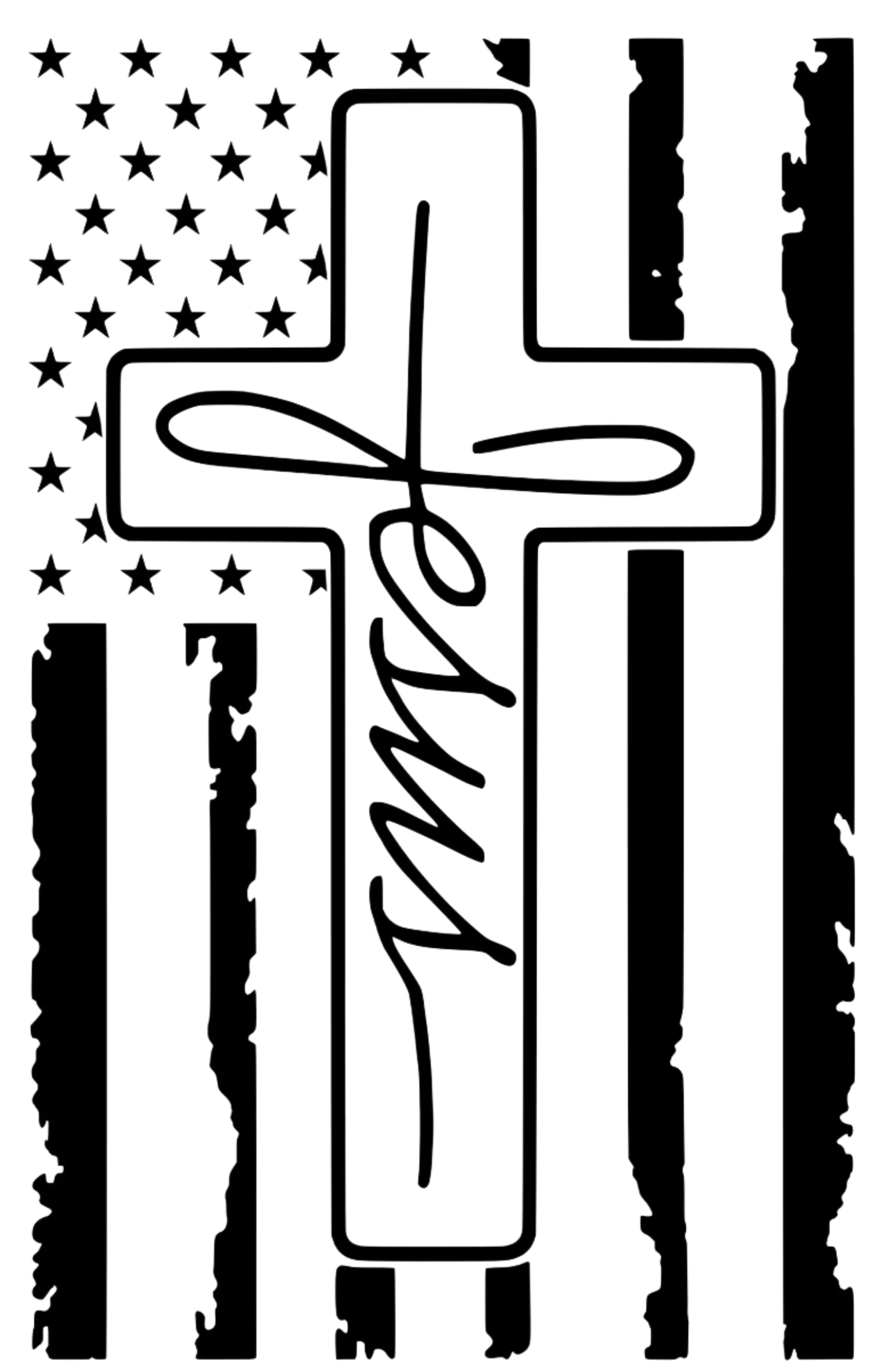 ✝️ Jesus Cross American Flag Car Decal Description