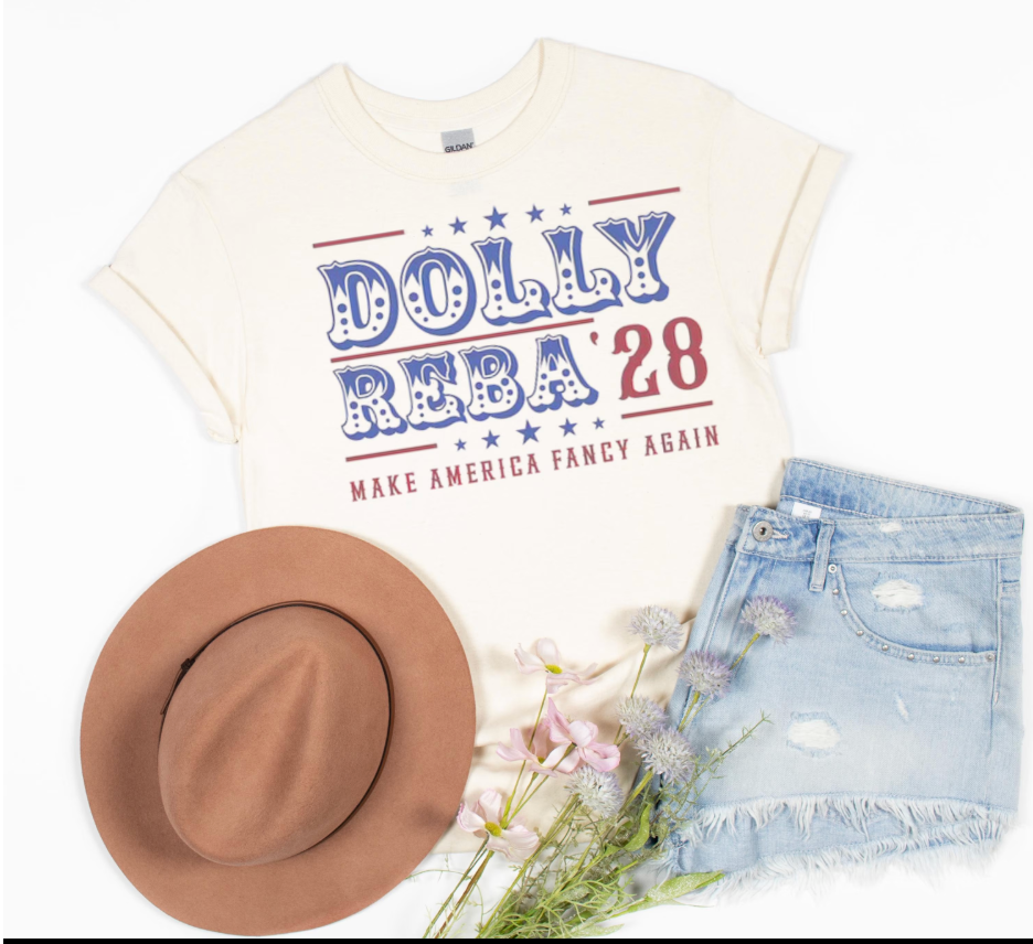 Dolly & Reba '28: Make America Fancy Again - Short Sleeve - Cotton Tshirt