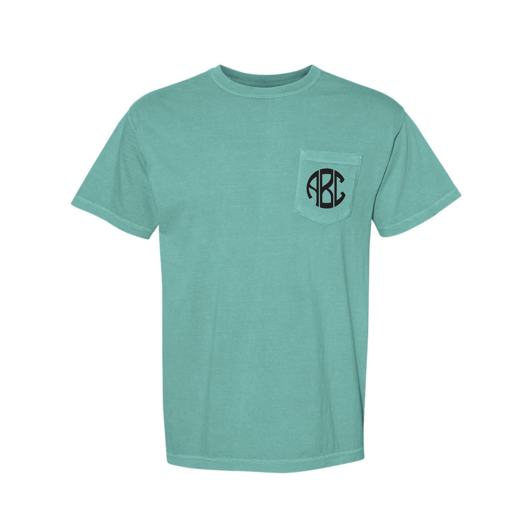 Personalized Comfort Colors Monogram Pocket Tee | Custom Embroidered Style