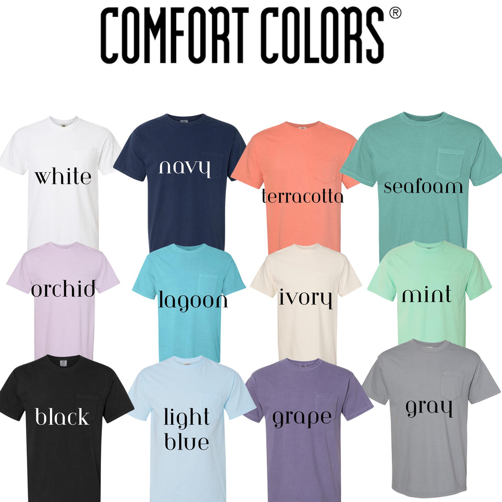 Personalized Comfort Colors Monogram Pocket Tee | Custom Embroidered Style