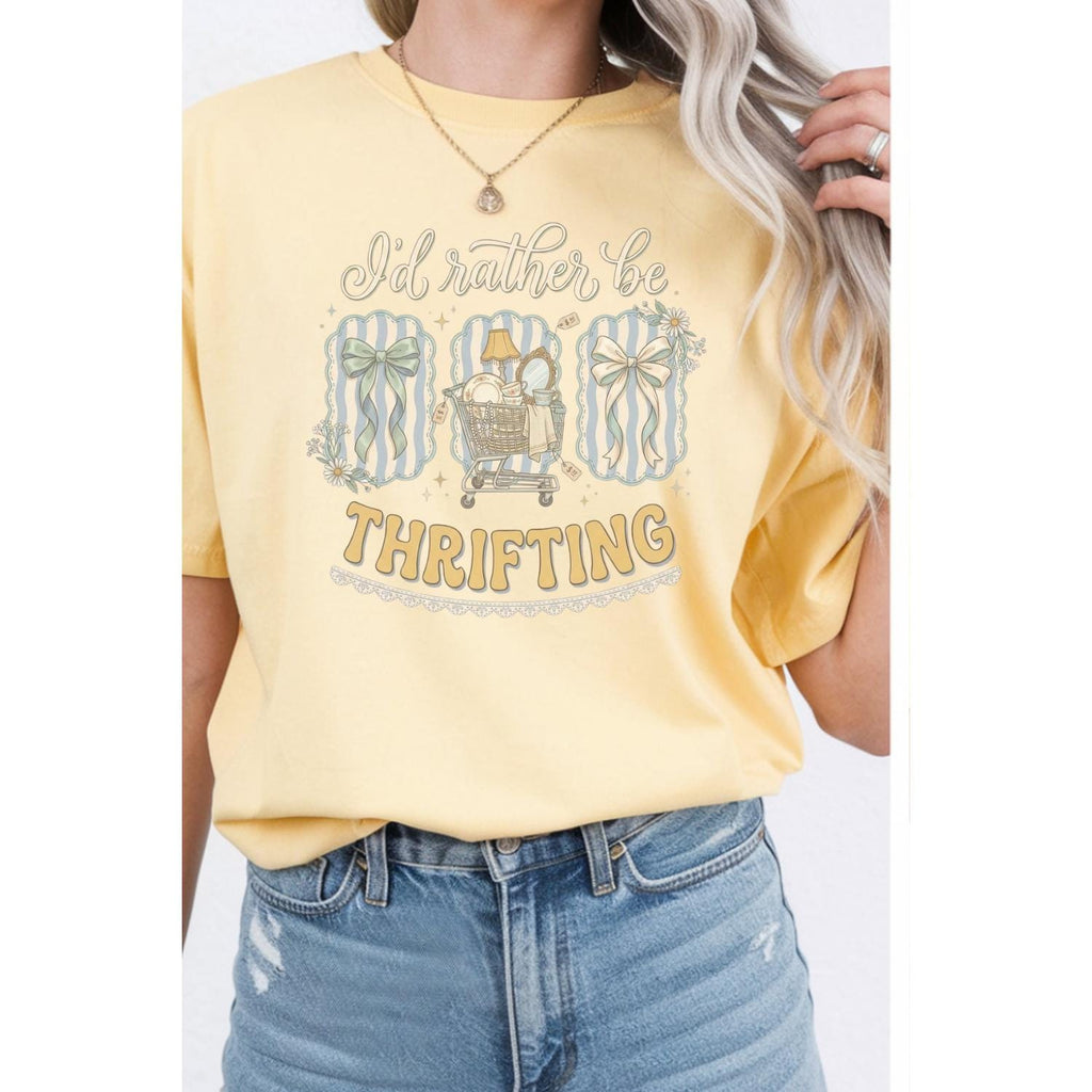 I’d Rather Be Thrifting Comfort Colors Tee | Coquette Aesthetic Shirt